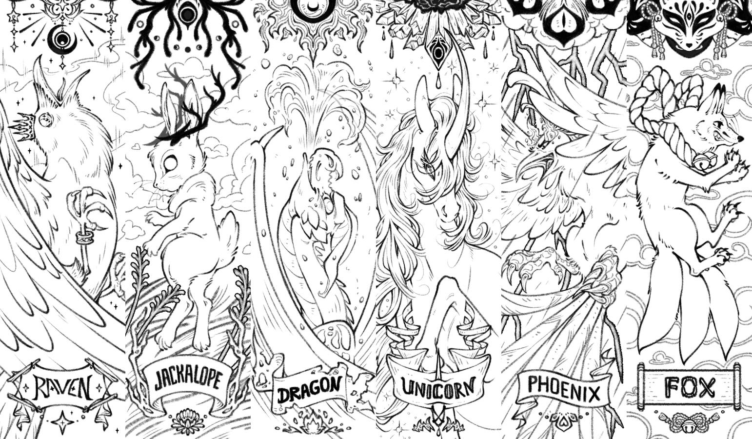 Mythical Beasts in Black and White